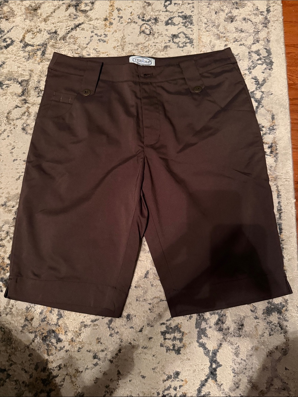 TEHAMA women’s Dark Brown Flat Front  Shorts